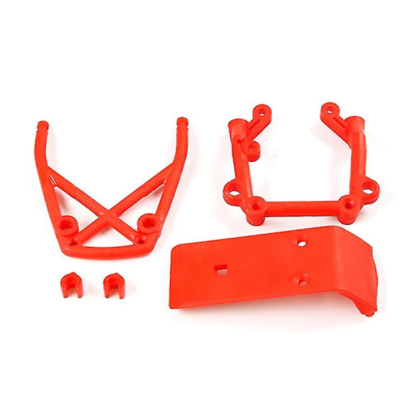 Kompatibel med 1/5 Hpi Rovan Baja Rc Bil-rød Front- og Bagstøtteramme Kit