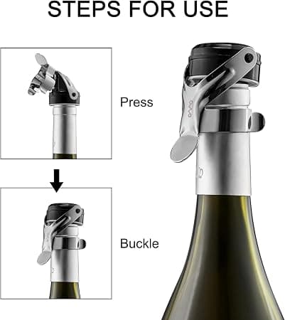 (2 stk.) Rustfrit Stål Champagneproppe med Lækagesikker