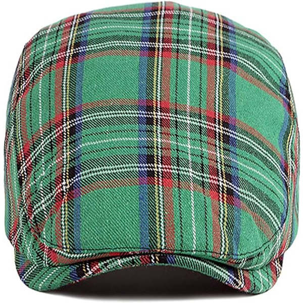 Hatt för män, platt topp, vintage randig design, lättviktshatt