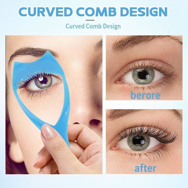 Øjenvippeværktøjer Mascara Shield Applicator Guard 3 i 1, Kosmetisk Mascara Beskytter, Applikator, Kam til Vippe