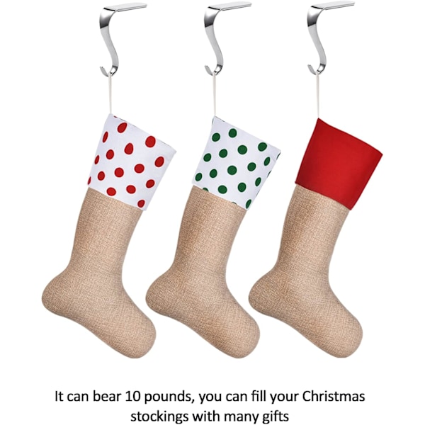 3 stycken julstrumpehållare mantelhängare krokar julmantelgrepp set säkerhetshängande strumpeklämmor för jul