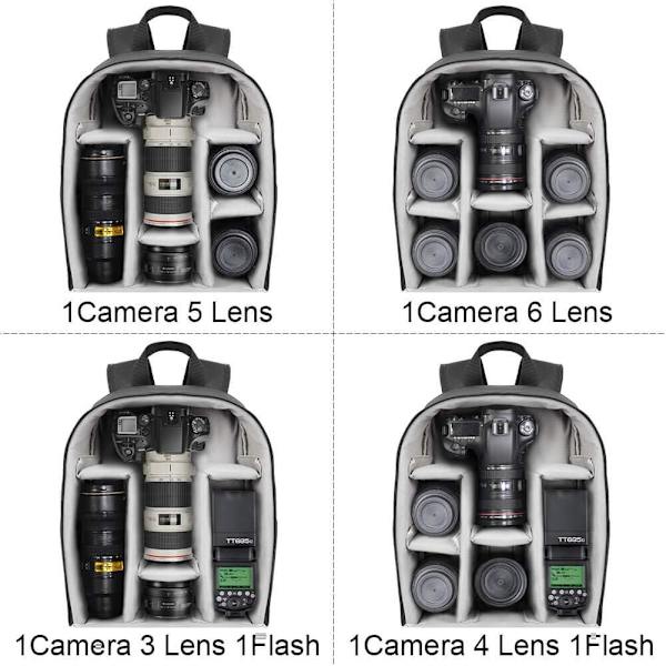 Ammattimainen kamerareppu DSLR/SLR-peilittömille kameroille, vedenkestävä, kamerakotelo yhteensopiva Sonyn, Canonin ja Nikonin kanssa