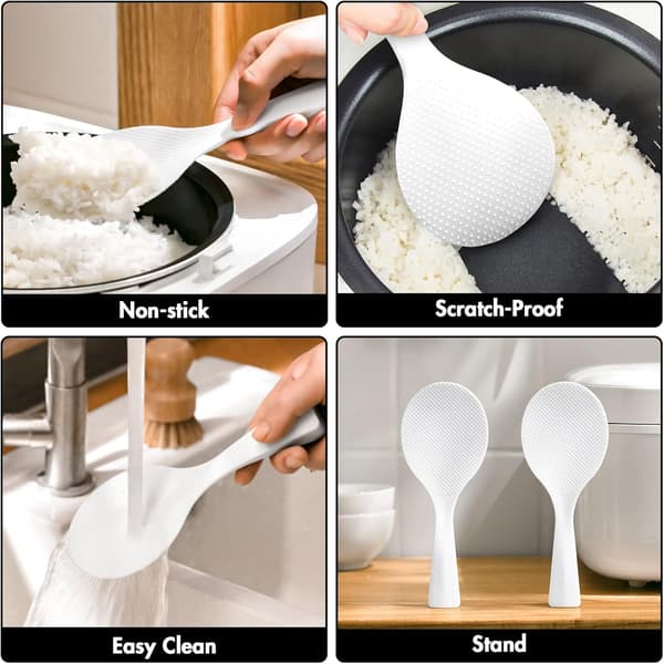 2 st Non-stick Stående Rissked Skopa Spatel, Vit