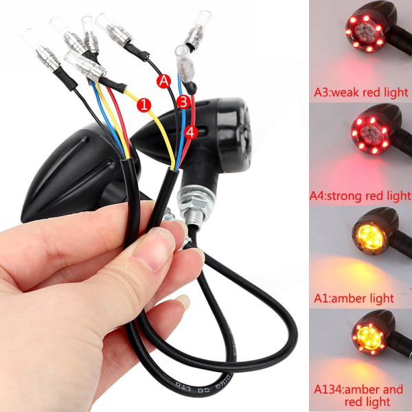 4 stk. Motorcykel Blinklys 13LED Blinklys 12V