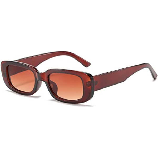 Rektangulære solbriller for kvinner Retro kjørebriller 90-tallet