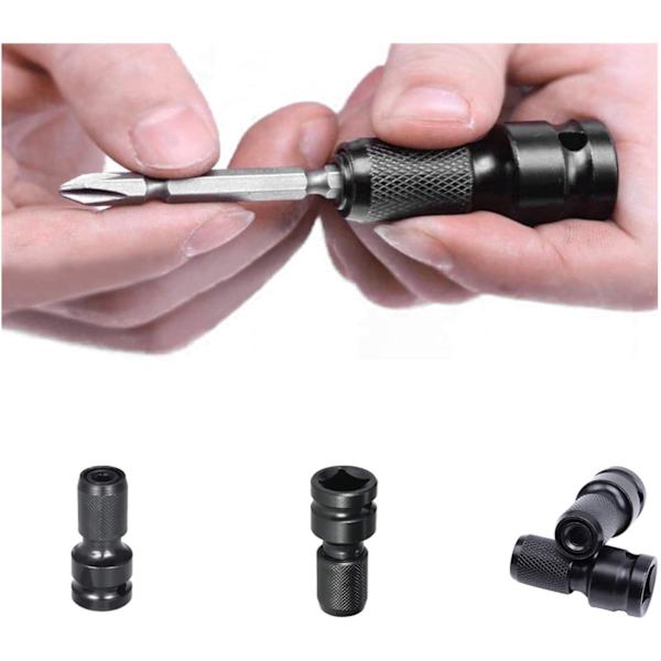 2-pakks 1/2\" firkantet til 1/4\" sekskant stikkontakt adapter, hurtigutløsning