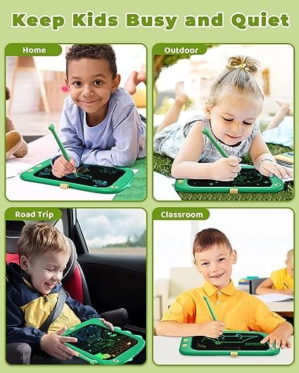 Tablet til Børn (Grøn), Legetøj til 3-årige, LCD Skrivetablet