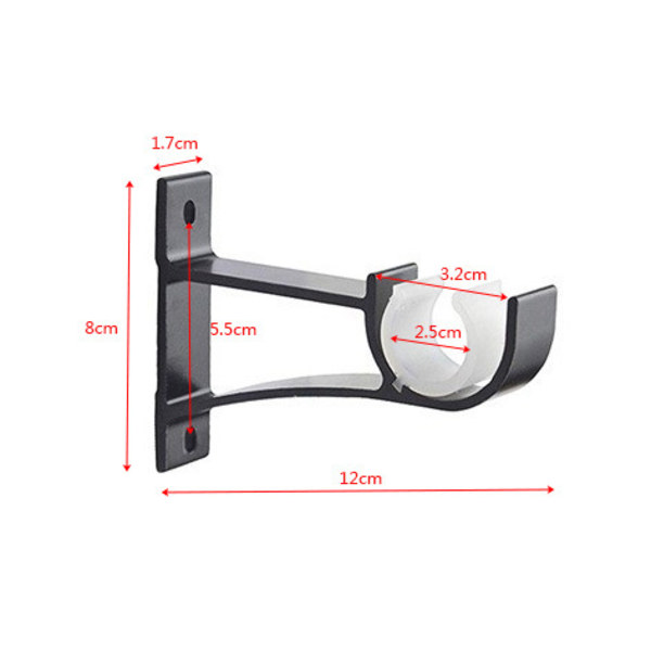 4 stk. Gardinstangs Holder i Aluminiumlegering 12 * 8cm Rustfri Gardin