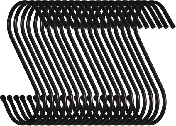 20-pack 9 cm S-krokar för kök, badrum, sovrum och kontor
