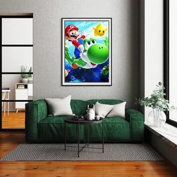 Super Mario 5D Diamantmaleri Sæt til Voksne (30x40cm), DIY Fuld