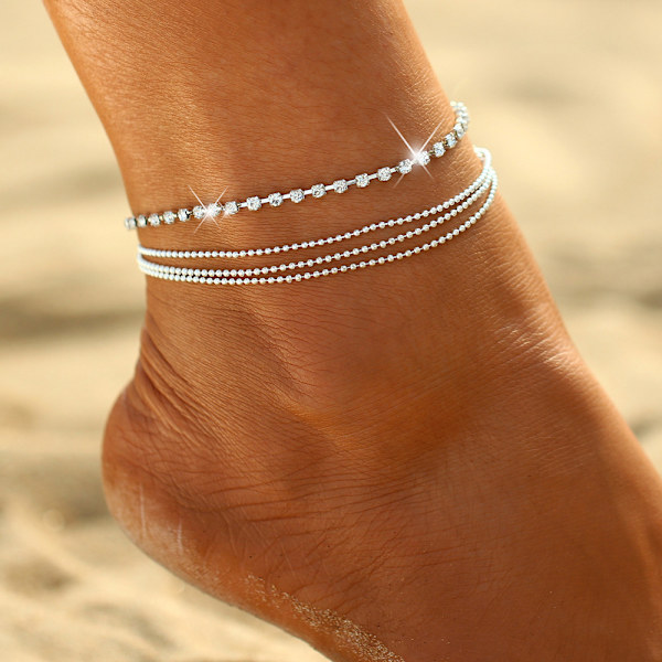 1 kpl (Hopea) Anklet Boho Kerrostettu Kristalli Anklet Hopea Strass