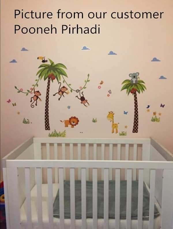 Djungelväggdekaler Mural Dekaler Sovrum Barn Baby Barnkammare