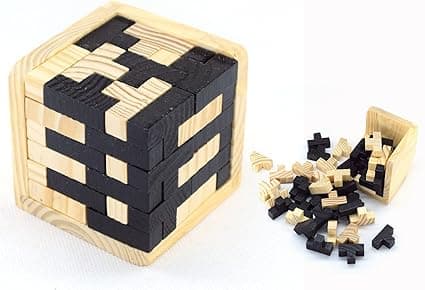 3D træpuslespil, legetøj med lås, træ
