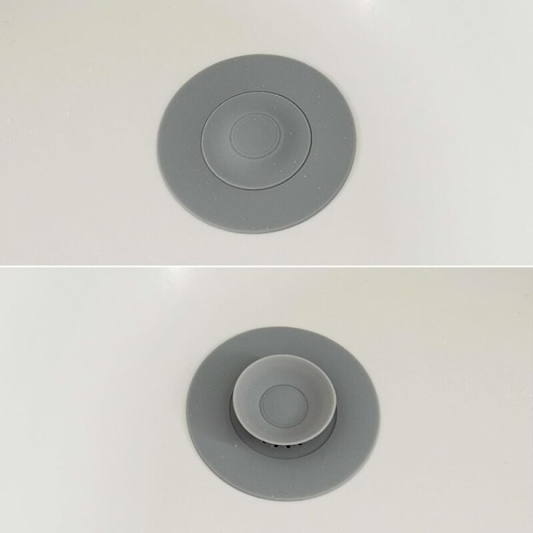 Universal afløbspropper, 4 stk., Ø 10 cm, hvid + grå, silikone