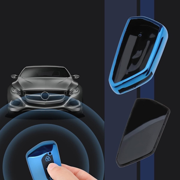 (Blå) TPU Splittersäkert Bilnyckelfodral Skydd Kompatibelt med Volkswagen Golf 8 Seater Leon MK 4 Tarraco Ate