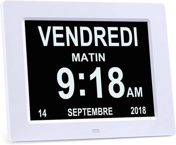8\" LCD Digital Kalenderklocka med Datum, Kalenderklocka med