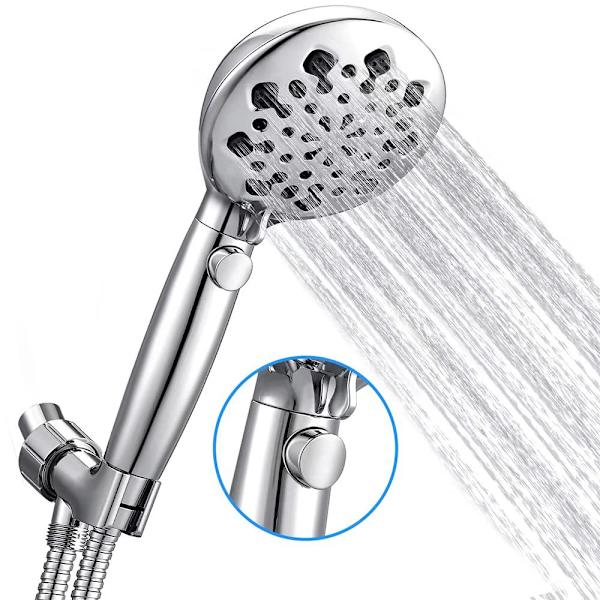 9-funktions duschset med handdusch i krom med filter