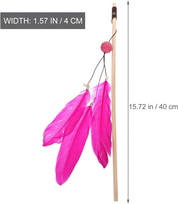 2-pack Säker Stick-Hänge Rolig Teaser Fjäder Scratch Lång