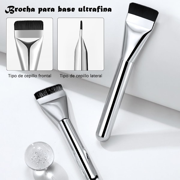 Flad Foundation Brush, 3 stk. Foundation Brushes, Ultra Tynde Fladde Makeup Pensler, Makeup Brush