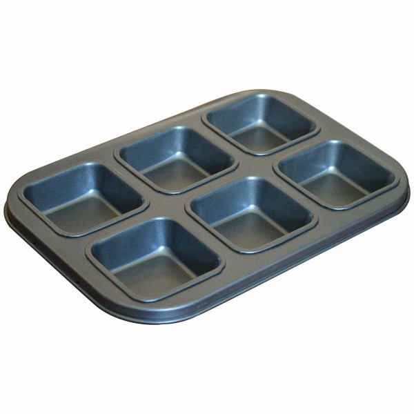 Brødform, Brownieform, 6-Huls Non-Stick Kvadratisk Muffinform, 6