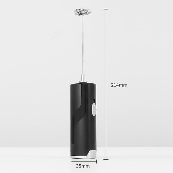 (Sort) Mini håndholdt trådløs blender med elektrisk mælkeskummer