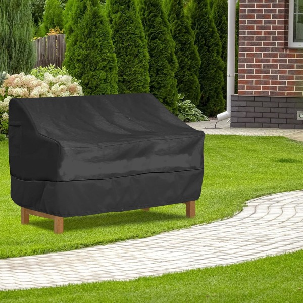 1 stk sort 223*83*84cm Udendørs terrasse sofa bord og