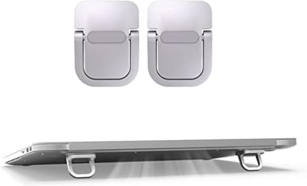 Mini Usynlig Laptop Stand, til MacBook (2 STK) (Sølv)