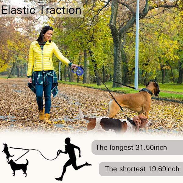 1 stk Dobbelt Snore til 2 Hunde Kan Roteres og Udvides 360°