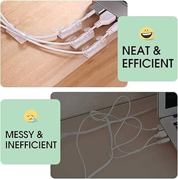 AGPTEK 20-pack Kabelklämmor med Stark Självhäftande, Transparent