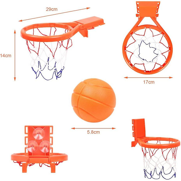Baby Badleksaker, Fällbar Badbasketkorg för Baby, Mini Badleksak Kul Basketkorg & Bollar Set 5 Bollar Ingår, BadleksakerBasketkorg med Stro
