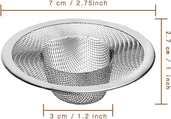 2-delt rustfritt stål silfelle, 2,75\" topp/1\" metallnett