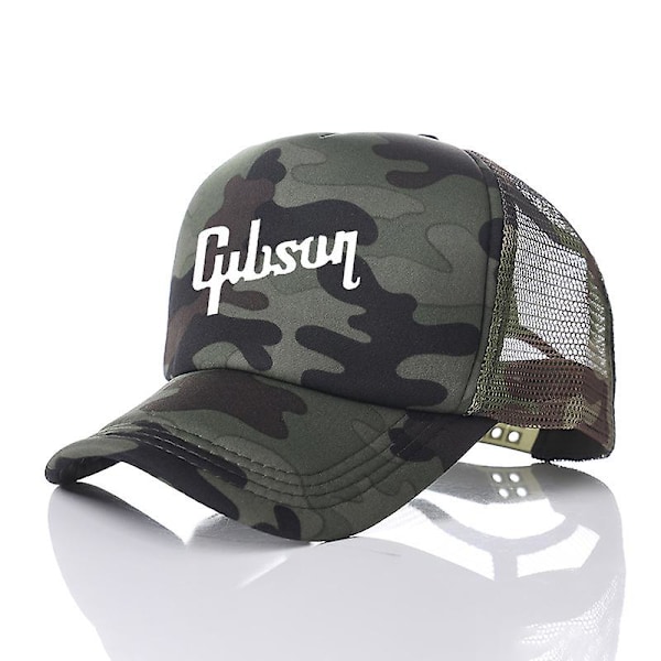 Guitar Gibson Trucker Cap Mænd Sjov Gibson Hat Baseball Cap Sommer Unisex Mesh Net Caps Messing Spænde Dad Cap Snapback Justerbar A1