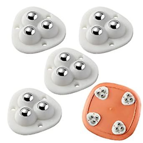 (4 stk., Hvid)Selvklæbende Mini Caster Wheels, Indsæt Universal Wheel 360 Rotation Sticky Swivel Pulley til Beholder Opbevaringsboks Møbler Skraldespand Bund