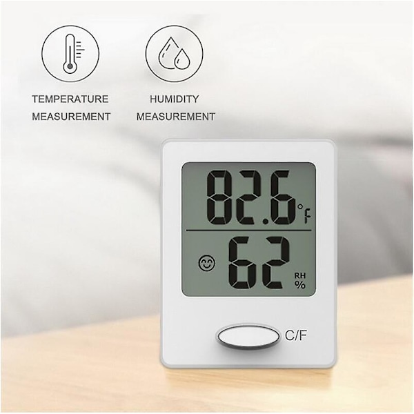 2 stk. Indendørs termometer, bærbar fugtigheds- og temperaturmåler, letlæseligt mini-have termometer, have termo-hygrometer hjemmekontor køkken