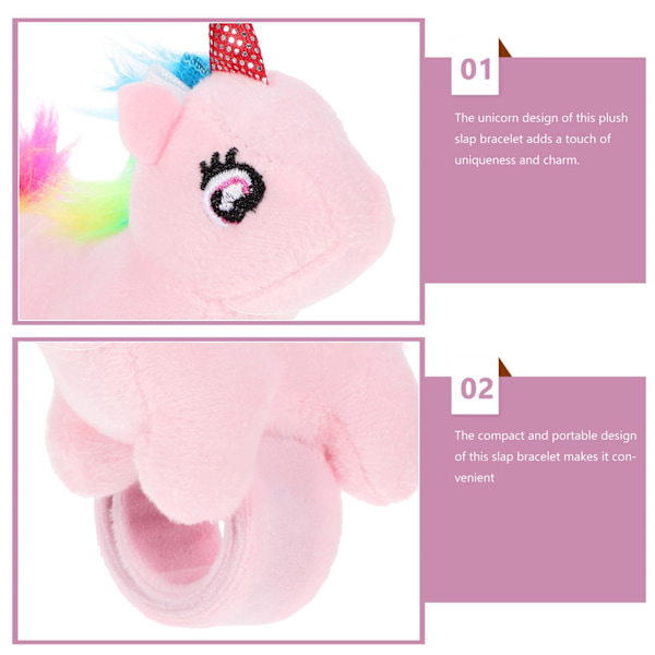 1 söpö vaaleanpunainen plushi-yksisarvisen ranneke