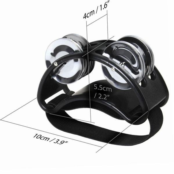 2 Mini Pedal Tamburin Pedal Metalliska Klockor Percussion