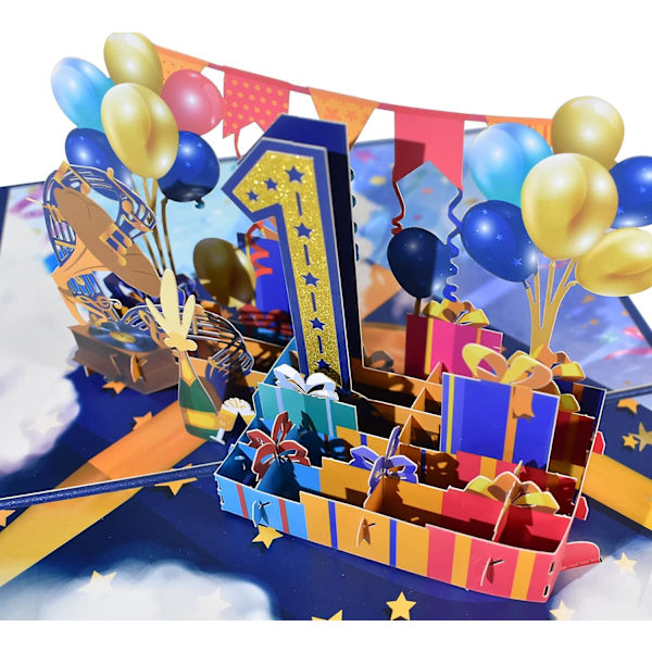 Pop-up-syntymäpäiväkortti - 3D-kortti