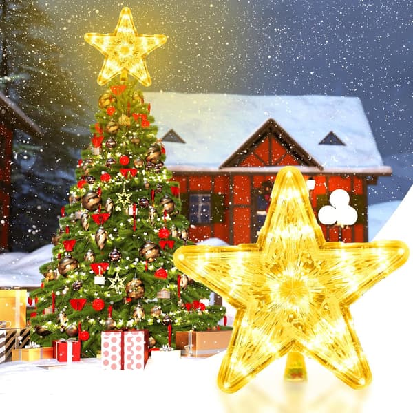 Vandafvisende Juletræsstjerne - 30 LED Juletræsstjerner - Lysende Stjerner til