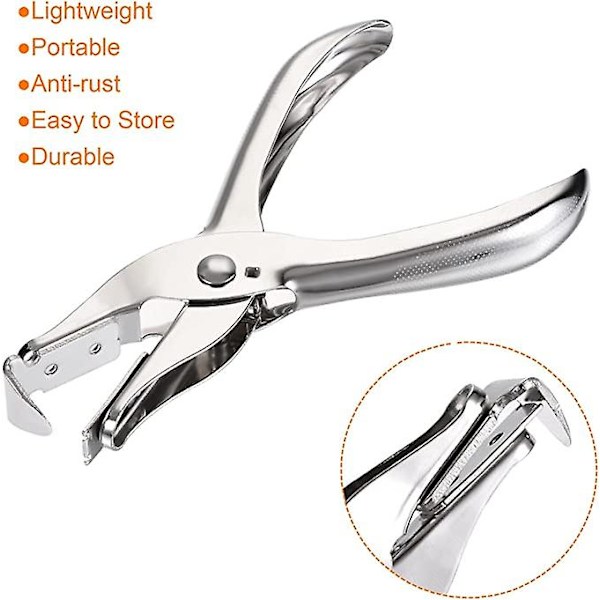 sourcing map Stapler Puller Heavy Duty Hand Tools Staplers Pin Removal Puller for Home Office, Silver
