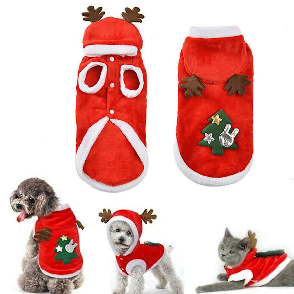 Kæledyr Hunde Katte Jule Tøj Hunde Reindeer Uld Hætte
