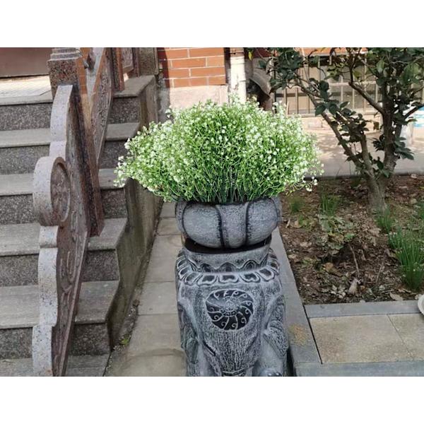 12 Bunter (Hvit) Kunstige Blomsterbusker Kunstige Planter Busker
