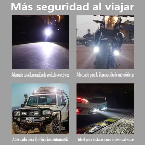 Par Extra LED-lampor Linsstrålkastare för Bil Motorcykel