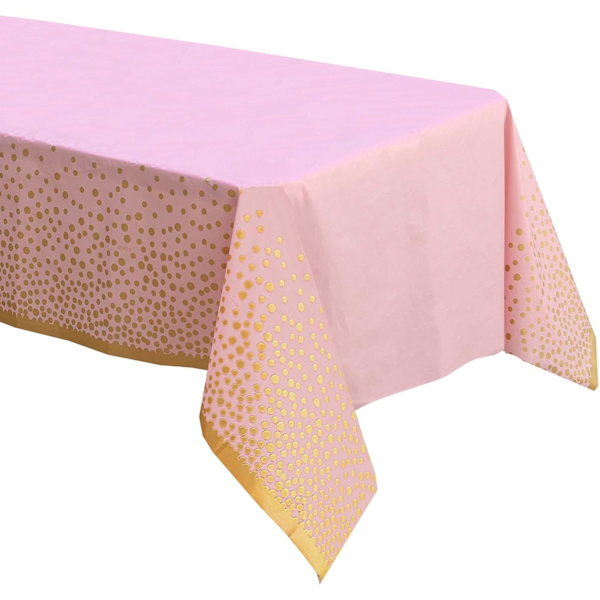 2 pakk rosa duker til fester engangs rosa og gull fane