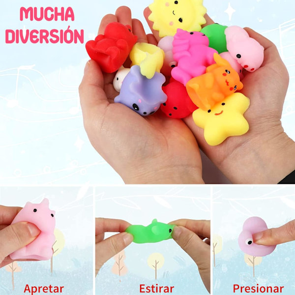 64-pack Fidget Toys, Sensoriska Leksaker för Barnkalas, Mjuka Mochi Squishy Leksaker för Stressavlastning