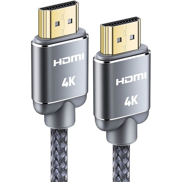 HDMI-kabel 2 meter (6,6 fot), 4K HDMI-kabel - Snowkids HDMI-kabel 4K@60Hz, 3D-stöd, Ethernet-funktion, Video 4K UHD 2