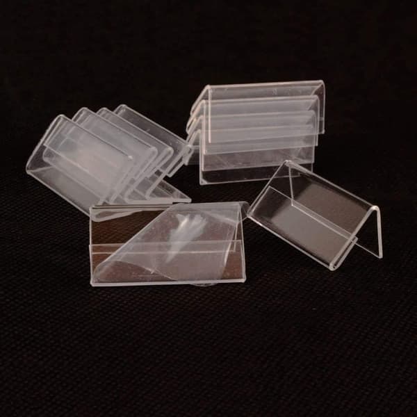 12 st Mini Skyltvisningskortställ Prislapp Transparent Kort