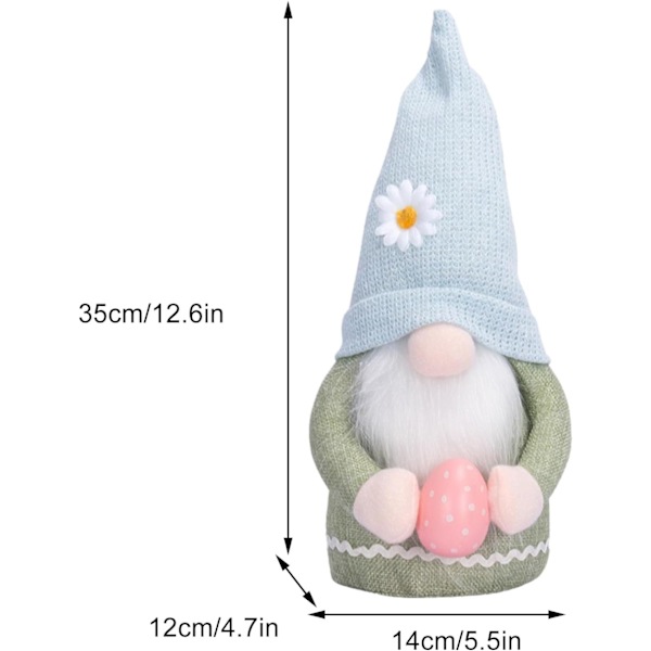 Påsk Kanin Plyschdocka Kanin Gnome Figuriner med Ägg Morot Bordsdekoration Dekoration för Semesterfest