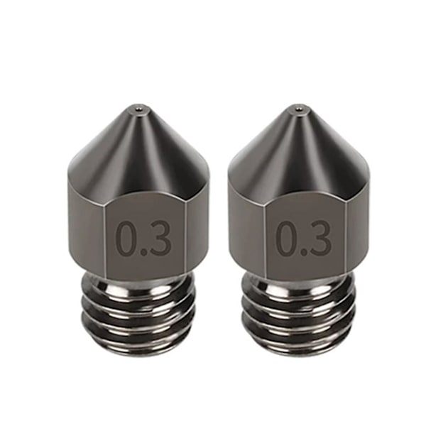 2 st Mk8 M6-gängade munstycken för extruder 1,75 mm 3D-skrivare härdat stål