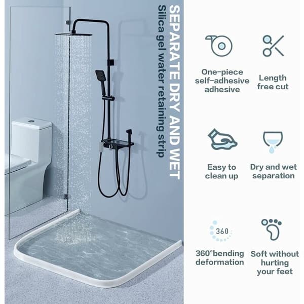 100 cm foldbar brusebarriere og vandafvisningssystem holder