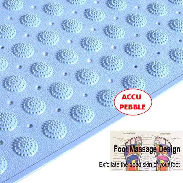 PVC Antiskli Bad Dusjmatte (Blå, 70x36 cm)
